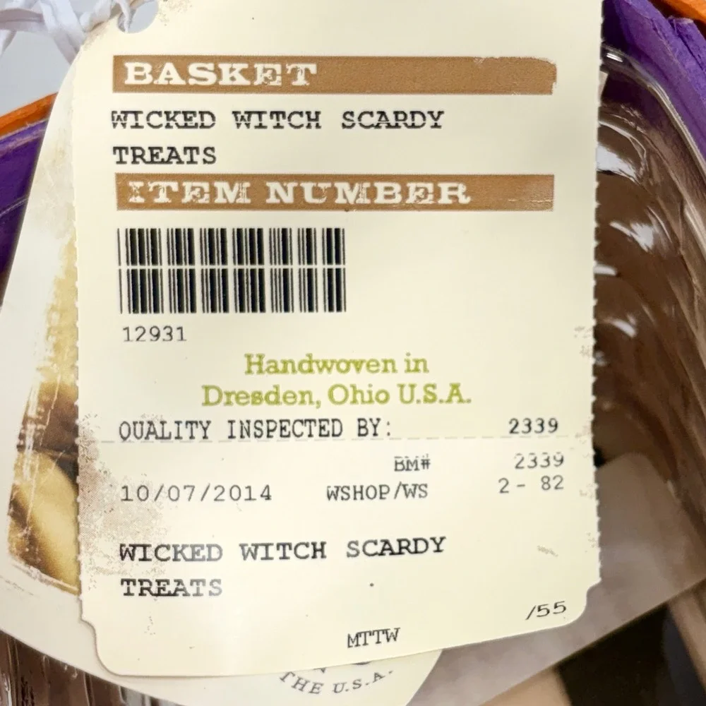 Longaberger 2014 Wicked Witch Scaredy Treats Basket Halloween Scardy New w/ Tags